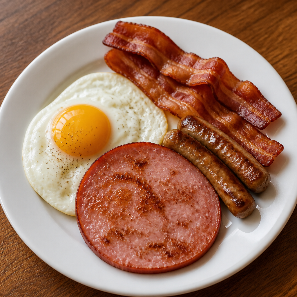 One Egg + Ham, Bacon, Sausage or Canadian Bacon