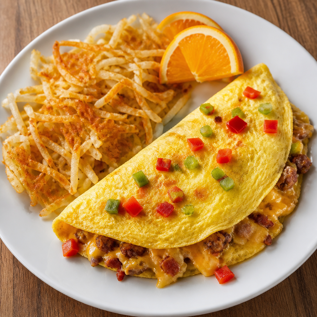 Turkey Bacon or Sausage Omelette